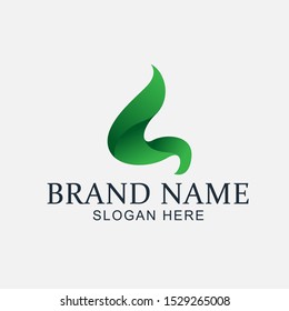 simple natural leaf logo design illustation