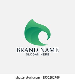simple natural leaf logo design illustration