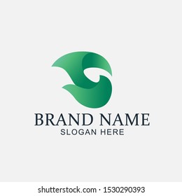 simple natural leaf logo design illustration