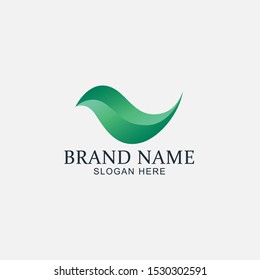 simple natural leaf logo design illustration
