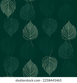 Einfache natürliche Blätter Nahtloses Muster. Vektorgrafik EPS10