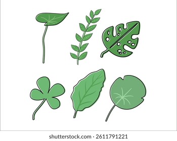 Simple Natural Leaves Vector Set for Designers