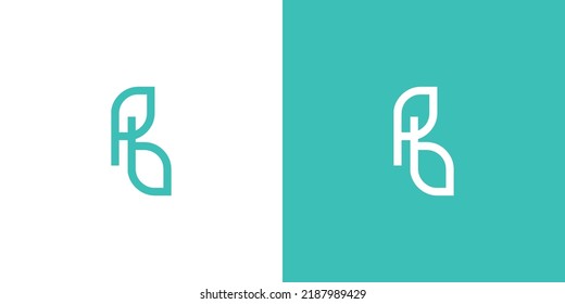 Simple and natural PB initials logo design