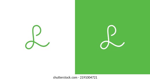 Simple and natural PL letter initials logo design 