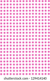 simple natural vector background with symmetrical pink blossoms isolated on white background