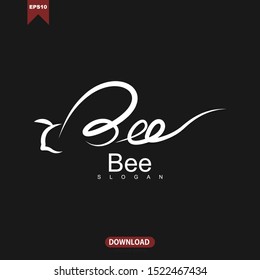 Simple Nature Bee Honey Logo Vector Design