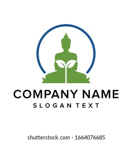 Buda natural simple y espacio negativo diseño vectorial del logotipo de la planta