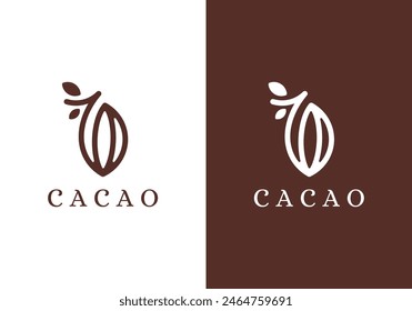 simple nature cacao logo design vector