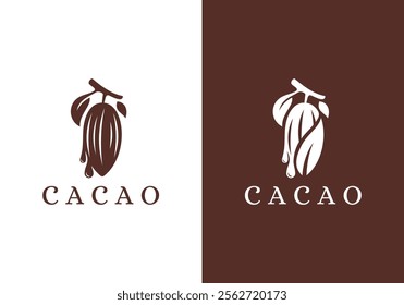 simple nature cacao logo design vector concept