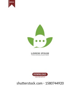 Simple nature chat logo vector design