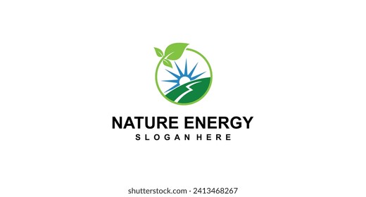 Simple nature energy logo design with modern concept| premium  vector