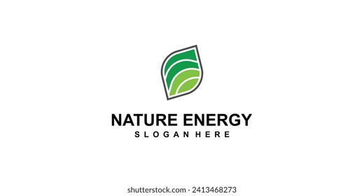 Simple nature energy logo design with modern concept| premium  vector