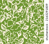 Simple nature floral background. Seamless pattern with hand drawn meadow flowers. Line art .Contour drawing. Sketch style. Modern fashion design for textile, fabric, wrapping, any surface.