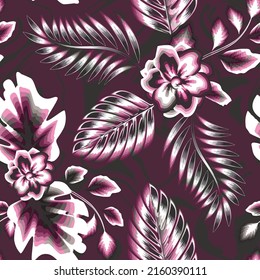 Simple nature floral background seamless pattern on dark. Seamless pattern with hand drawn flowers. Floral background. Simple nature illustration. Elegant seamless botanical pattern.