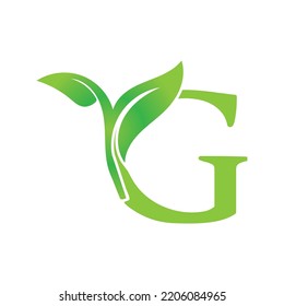 simple nature g logo template vector