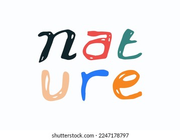 simple nature hand drawing letter vector design