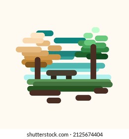 ilustración natural simple con diseño plano y atractivo para elementos de decoración y diseño