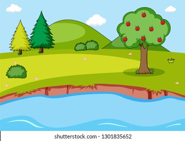 Einfache Naturlandschaft, Vektorgrafik