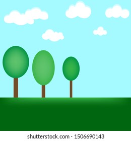 Simple nature landscape background, vector illustration.