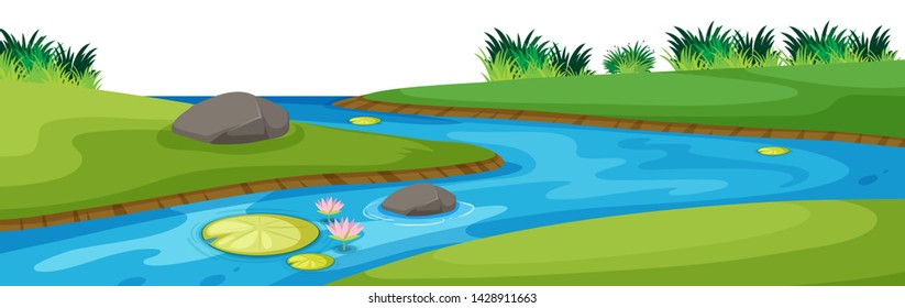 A simple nature landscape  illustration