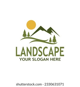 Illustration vectorielle Logo de paysages naturels simples 