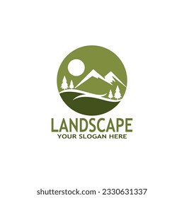 Simple Nature Landscape Logo Vector Illustration 