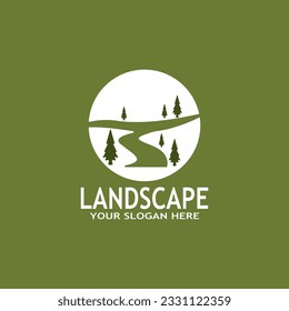 Simple Nature Landscape Logo Vector Illustration 