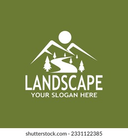 Simple Nature Landscape Logo Vector Illustration 