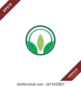 Vektorillustration-Design für einfaches Naturblattkonzept