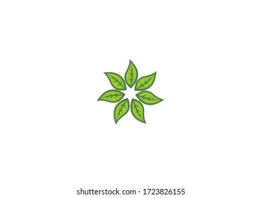 Simple nature leaf logo design concept
