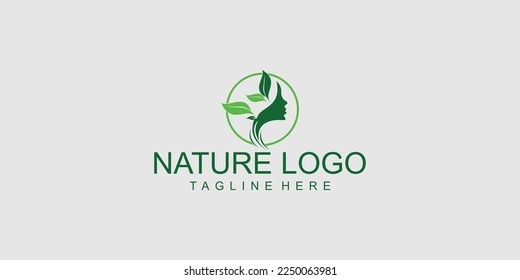 Diseño de logotipo de naturaleza simple con vector de estilo moderno