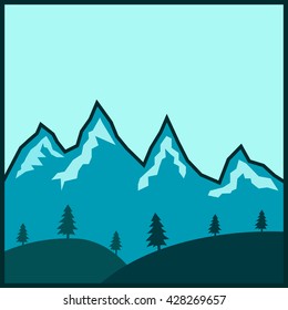 Simple nature mountain vector.