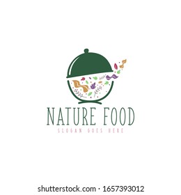 Simple nature and organic food logo concept vector