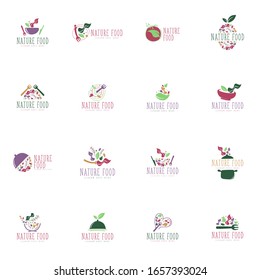 Simple nature and organic food logo concept vector