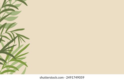 Simple nature with  pastel background. Wallpaper design for social media posts. Paper background in minimal trendy flat style with copy space for text.