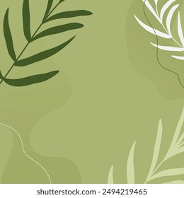 Simple nature with  pastel background. Wallpaper design for social media posts. Paper background in minimal trendy flat style with copy space for text.