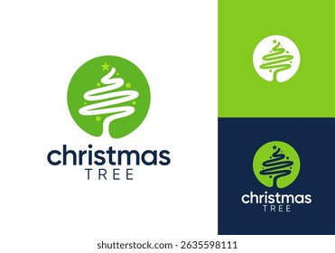 simple nature pine tree logo. christmas tree new year symbol vector design