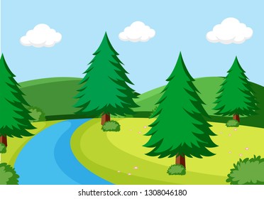 Una simple ilustración de la escena natural