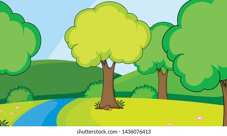 Una simple ilustración de la escena natural