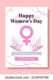 simple nature style happy women's day poster design