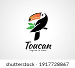 Simple nature toucan bird art style logo symbol icon design inspiration illustration