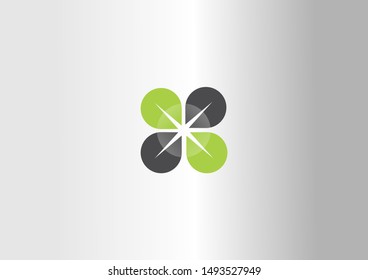 simple nature vector logo design. Green with black vector illustration