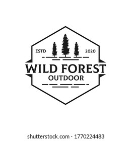 Simple Nature Wild Forest Outdoor logo design, best for sport or recreation logo etc