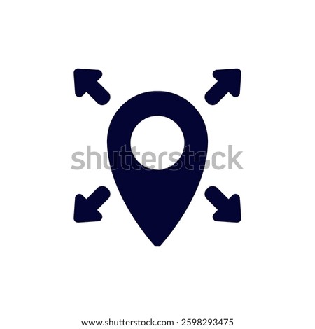 Simple navigation icon featuring a central circle with arrows extending in four directional points.