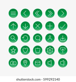 Simple Navigation Icons Green