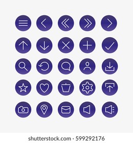Simple Navigation Icons Indigo