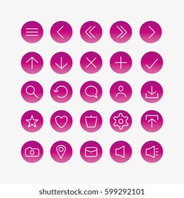 Simple Navigation Icons Magenta