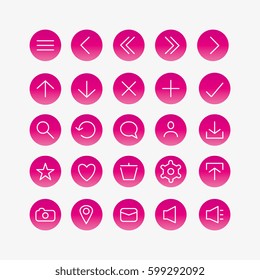 Simple Navigation Icons Pink
