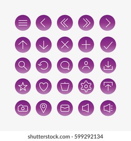 Simple Navigation Icons Purple