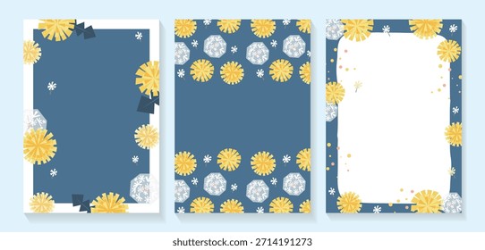Simple navy blue dandelion frame set